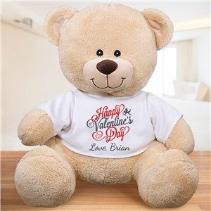 Personalized Happy Valentines Day Sherman Bear