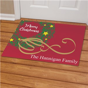 Personalized Christmas Wreath Doormat
