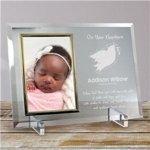 For My Baptism Beveled Glass Personalized Picture Frame