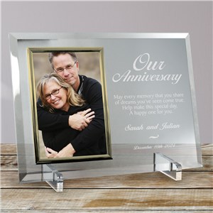 Our Anniversary Personalized Beveled Glass Frame