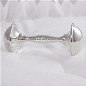 Engraved Silver Baby Rattle