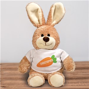 Personalized Angled Carrot with Name Brown Bunny