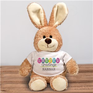 Personalized Easter Egg Greetings Brown Bunny
