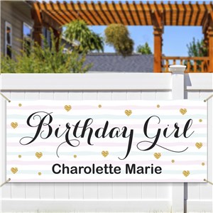 Personalized Birthday Girl Banner
