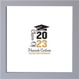Personalized Grad Cap with Class Of Square Canvas