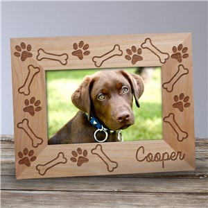 Personalized Bones & Paws Wood Frame