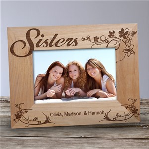 Engraved Sisters Picture Frame
