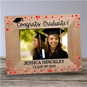 Personalized Confetti Dots Congrats Graduate Picture Frame