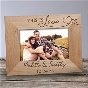 Engraved This is Love Hearts Picture Frame