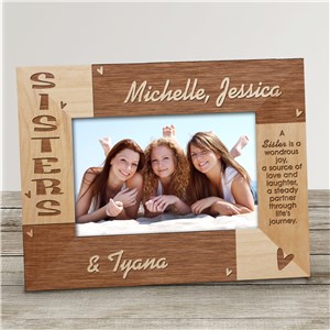 Sisters Personalized Wooden Picture Frame