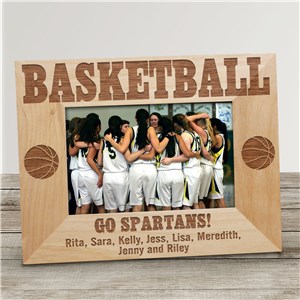 Engraved Basketball Wood Picture Frame