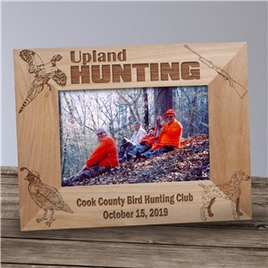 Engraved Upland Hunting Wood Picture Frame