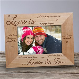 Engraved Love Is Picture Frame