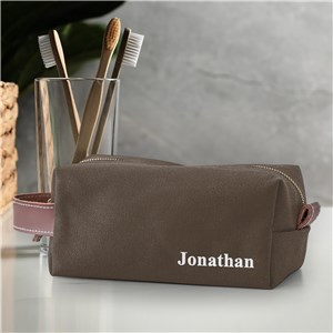 Embroidered Name Canvas Dopp Kit