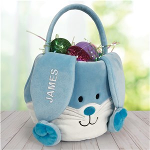 Embroidered Personalized White Thread Easter Basket