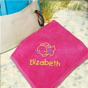 Fish Beach Towel Embroidered