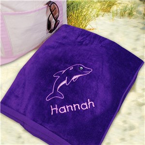 Embroidered Dolphin Beach Towel