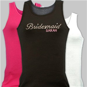 Embroidered Bridal Party Tank Top