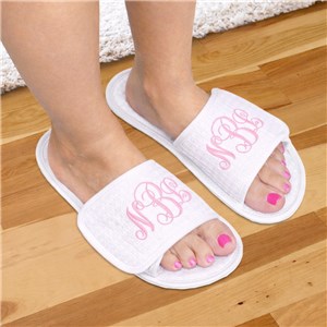 Monogram Waffle Weave Slippers