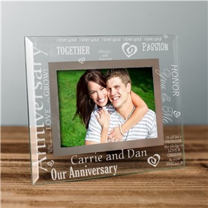 Engraved Anniversary Glass Picture Frame
