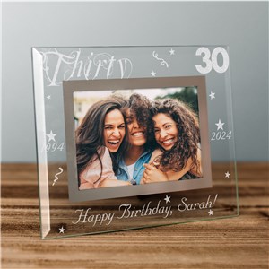 Personalized 30th Birthday Glass Picture Frame