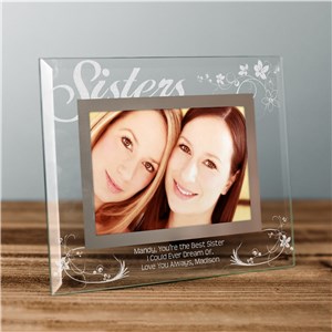 Engraved Sister Glass Picture Frame