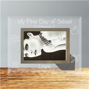 Engraved First Day of School Glass Picture Frame