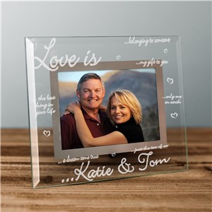 Engraved Love is Glass Picture Frame