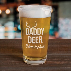 Engraved Daddy Deer Beer Glass