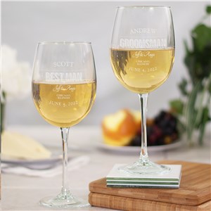 Engraved Wedding Party Wine Glass
