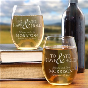 To Have & To Hold Stemless Wine Glass Set