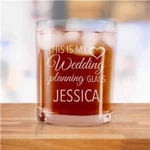 Personalized Wedding Planning Rocks Glass