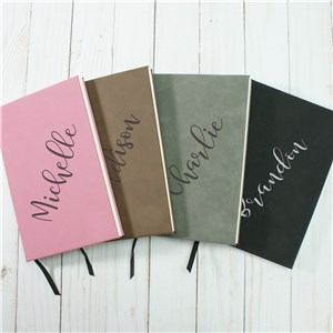 Personalized Diagonal Name Leather Journal