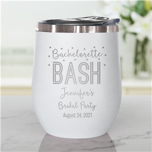 Engraved Bachelorette Bash Stemless Wine Tumbler