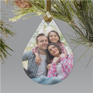 Photo Upload DESIGNERS ONLY Tear Drop Glass Ornament