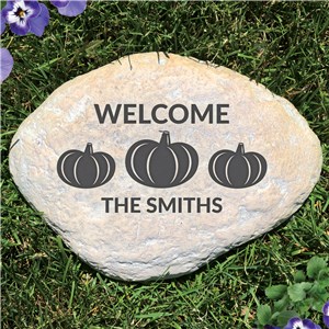 Personalized Welcome Pumpkins Large Garden Stone