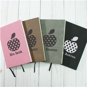 Personalized Polka Dot Apple Leather Journal