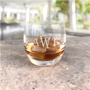 Engraved Monogram Whiskey Glass
