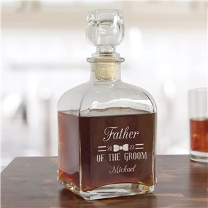 Engraved Wedding Party with Bow Tie Decanter