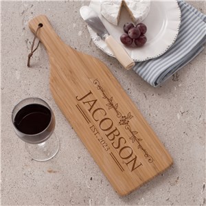 Engraved Grape Vine with Name and Est. Wine Cutting Board