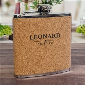 Engraved Name & Date Cork Flask