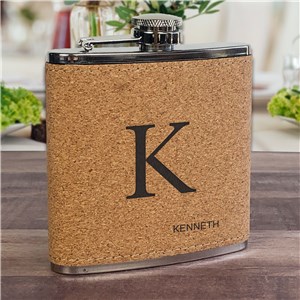 Engraved Initial & Name Cork Flask
