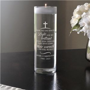 Engraved Light was so brilliant Candle Vase