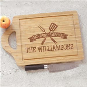 Engraved Eat Drink Barbecue Large Cutting Board