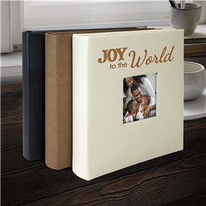 Engraved Joy to the World Non Pers Leatherette Photo Album