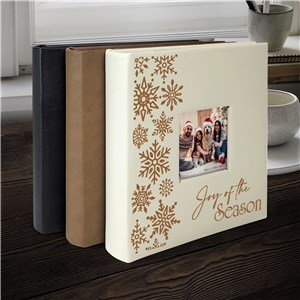 Engraved Joy of the Season NON PERS Leatherette Photo Album