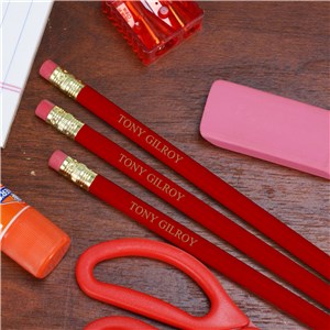 Engraved Red School Pencils