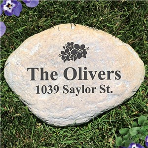 Family Address Engraved Garden Stone