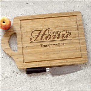 Engraved Bless Our Home Cheese Carving Board