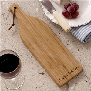 Engraved Bamboo Wine Bottle Cheese Cutting Board